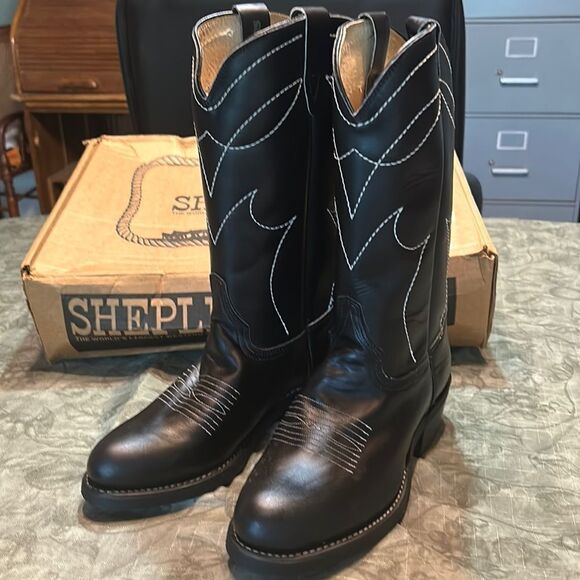 NIB Sheplers western Black Boots - Picture 1 of 7